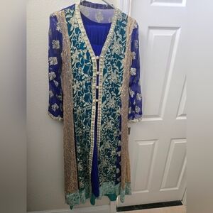 4 PC BEAUTIFUL PAKISTANI FANCY HI-LOW STYLE FORMAL PARTY WEAR